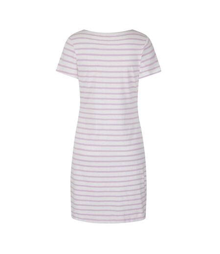 Robe T-shirt Motif/style Rayé Femme Rose Pâle Lazy Jacks