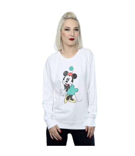 Disney Sweatshirt chapeau Shamrock Minnie Mouse Femme/Ladies (Blanc) - UTBI27952