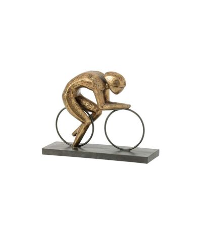 Statuette Déco sur Socle Cycliste 37cm Or