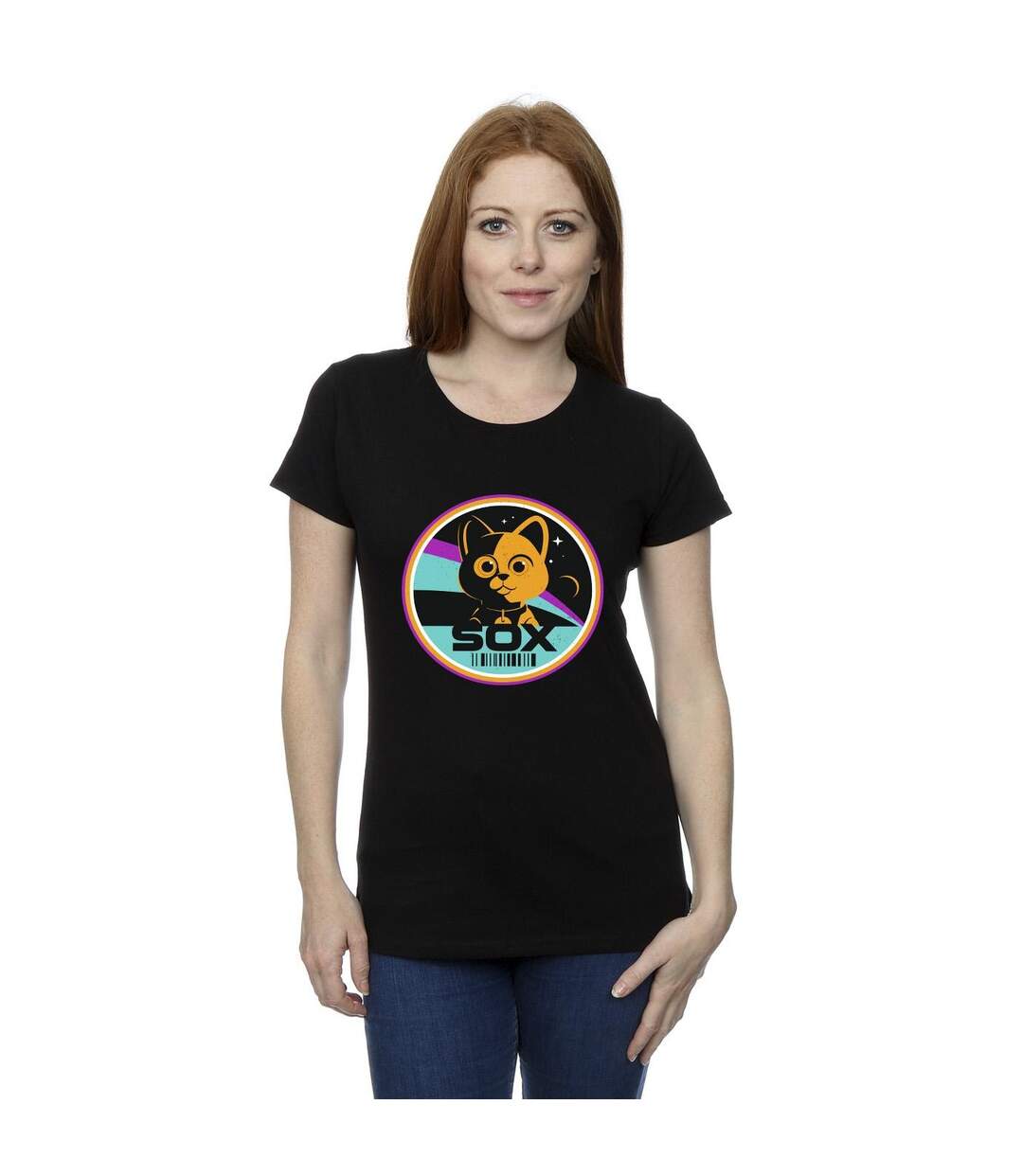 Disney T-shirt en coton Lightyear Sox Circle - Femmes/Dames (Noir) - UTBI29031-2