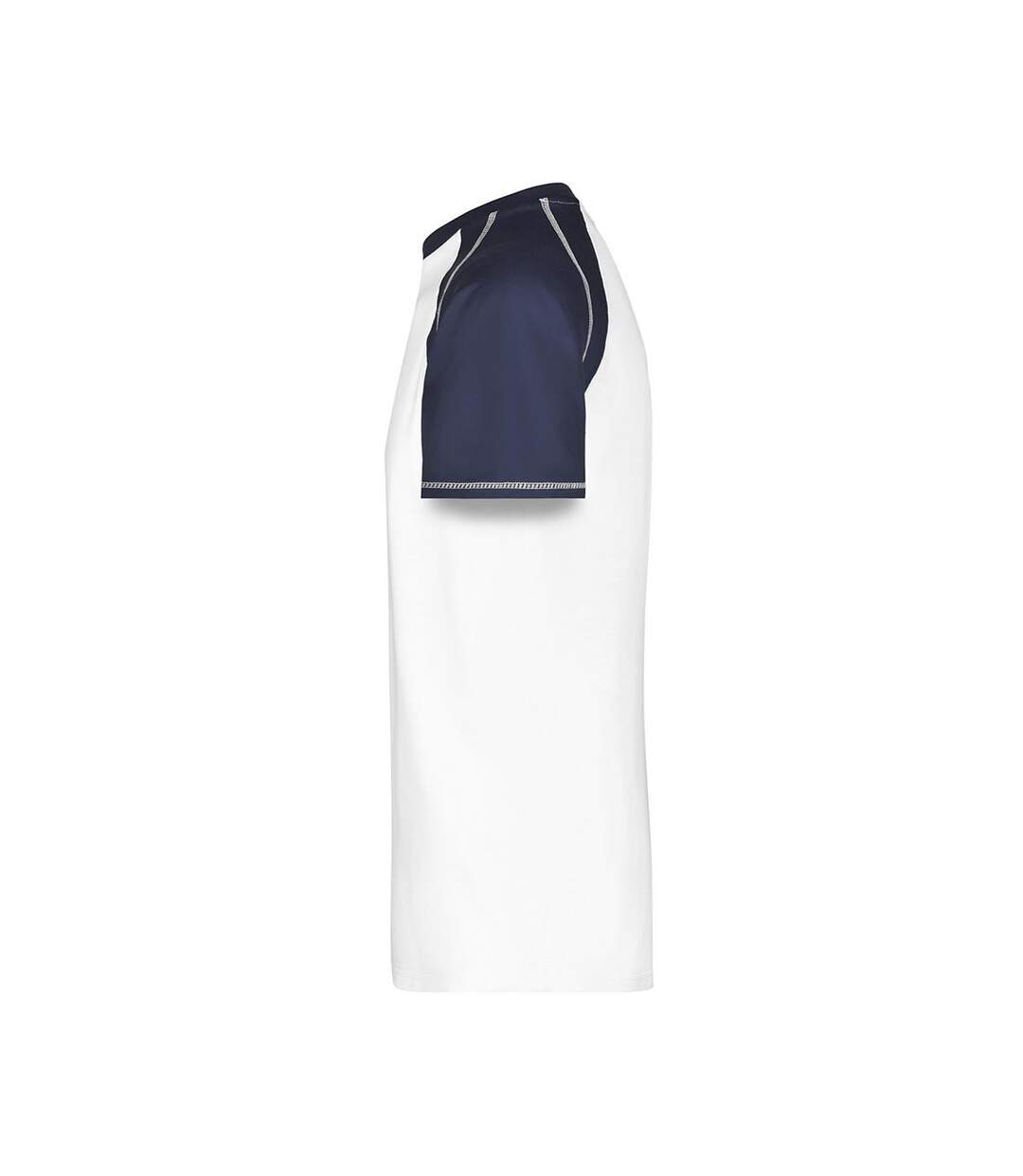 T-shirt Manches Raglan Motif/style Contrasté Homme Blanc Bleu Marine James And Nicholson-3