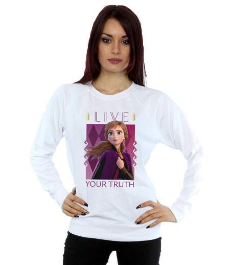 Disney - Sweat FROZEN ANNA LIVE YOUR TRUTH - Femme (Blanc) - UTBI18900