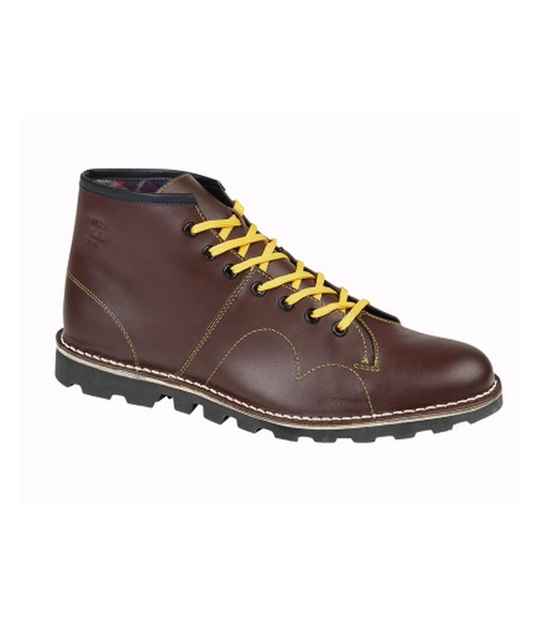 Bottines rétro en cuir homme bordeaux Grafters-1