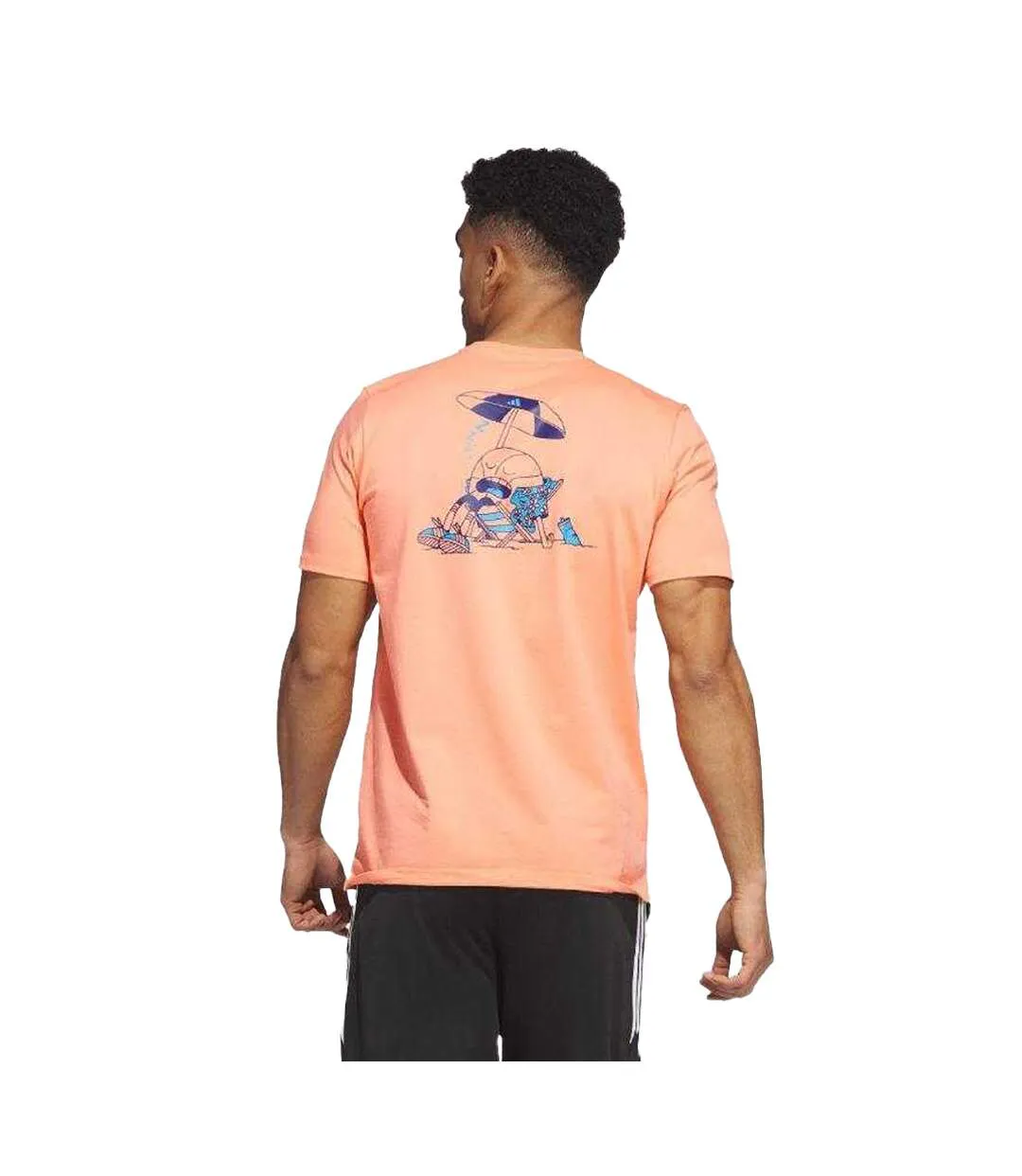 T-shirt Manches Courtes Basket Style Graphique Spring Break Homme Orange Adidas-3