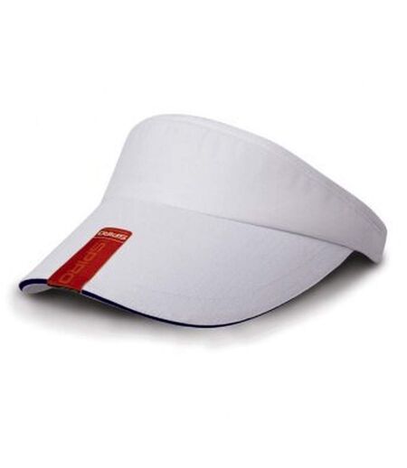 Result Headwear Unisex Herringbone Sun Visor (White/Navy)