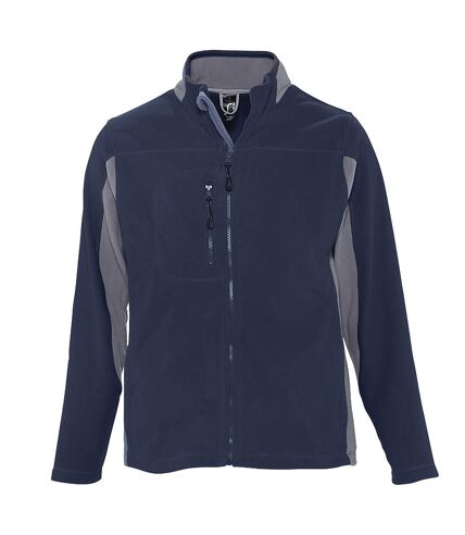 SOLS Mens Nordic Full Zip Contrast Fleece Jacket (Navy/Medium Grey)