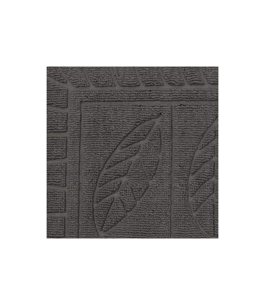 Tapis d'Entrée Demi-Lune Feuilles 45x75cm Gris-2