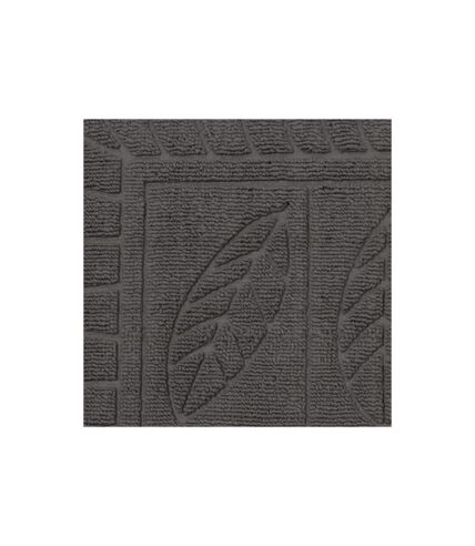 Tapis d'Entrée Demi-Lune Feuilles 45x75cm Gris