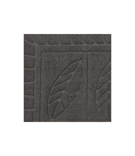 Tapis d'Entrée Demi-Lune Feuilles 45x75cm Gris