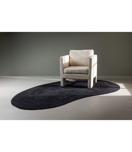 Tapis Déco Ovale en Laine Enard 175x290cm Noir