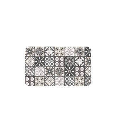 Tapis Imprimé Gaston 45x75cm Gris & Blanc