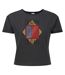 Womens/ladies Duran Duran Logo Crop Top Charcoal Amplified-1