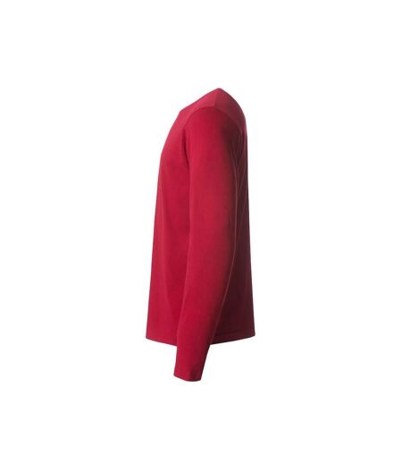 Mens Basic Long-sleeved T-shirt Red Clique