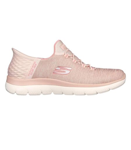 Womens/ladies Summits Dazzling Haze Trainers Rose Skechers