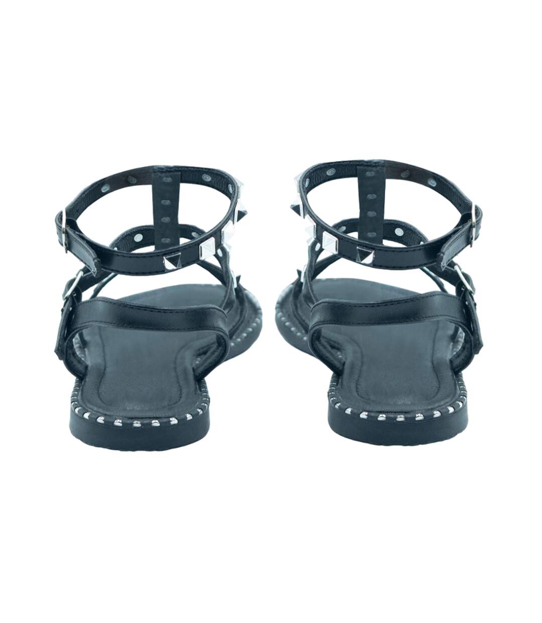 Womens/ladies Natalia Studded Pu Gladiator Sandals Black Where´s That From-2