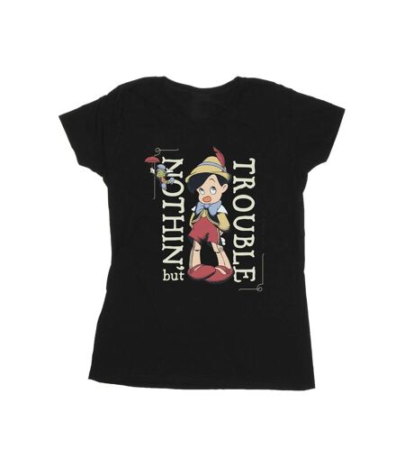 Disney T-shirt en coton Pinocchio Nothing But Trouble - Femmes/Ladies (Noir) - UTBI36725