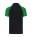 Kariban Mens Contrast Pique Baseball Polo Shirt (Black/Green)