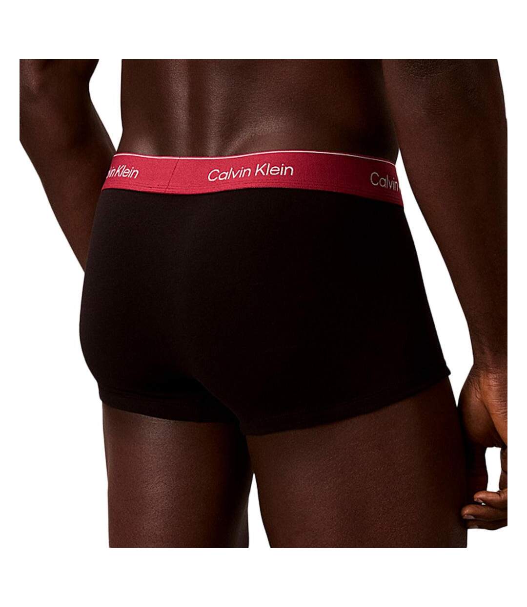 x3 boxers noir/rose/bleu homme calvin klein rise trunk-3