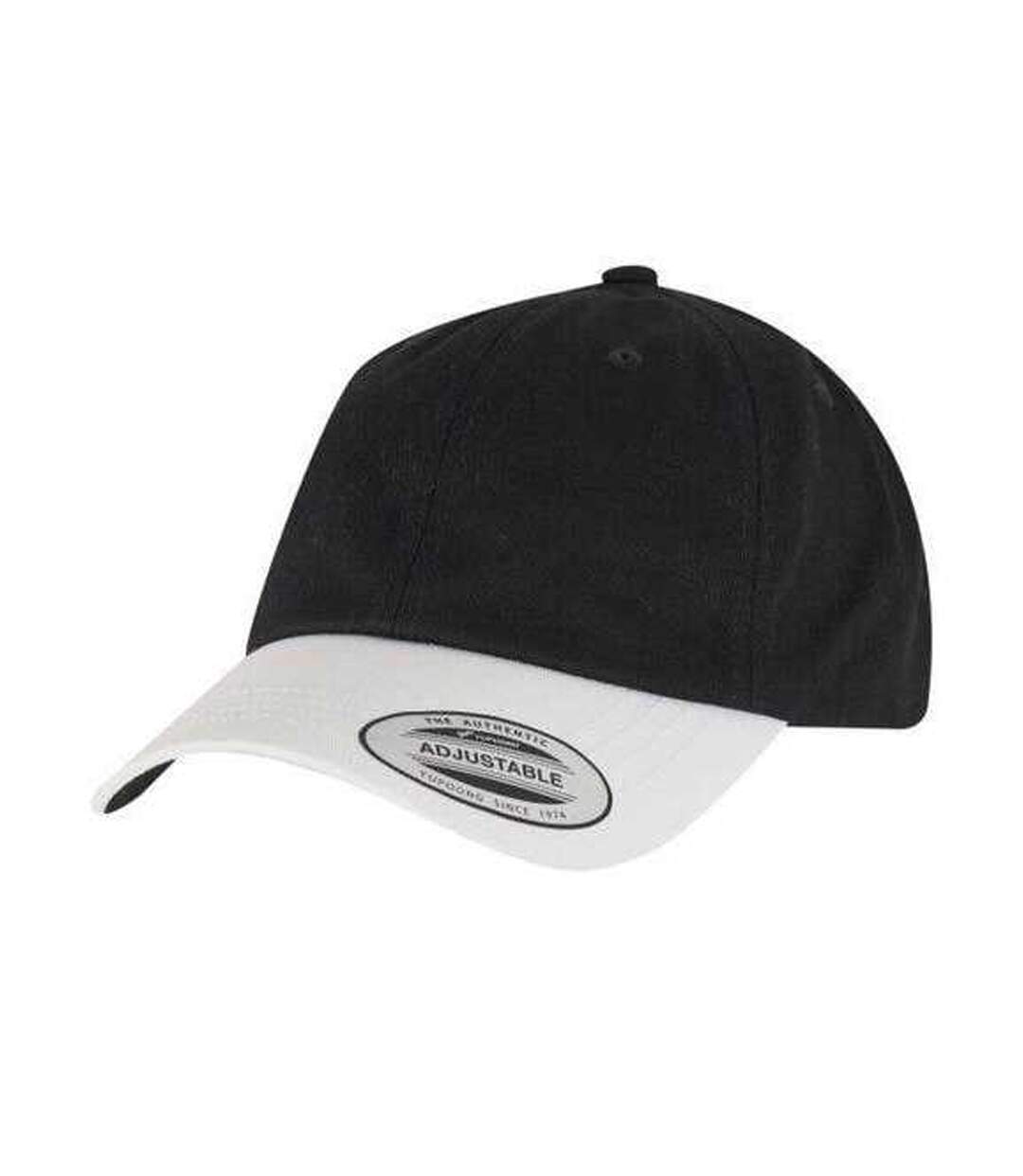 Classic Two Tone Low Profile Baseball Cap Black White Flexfit-1
