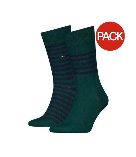 Chaussettes Motif/style Rayures Contrastées Homme Vert Tommy Hilfiger