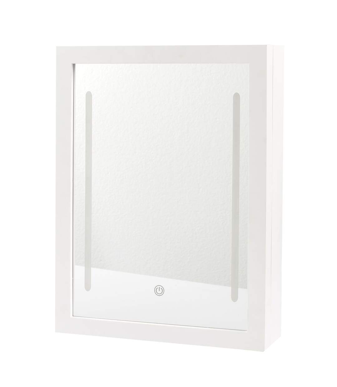 Rangement mural avec miroir LED - Blanc - L. 30.4 x l.8.6 x H. 40cm-2