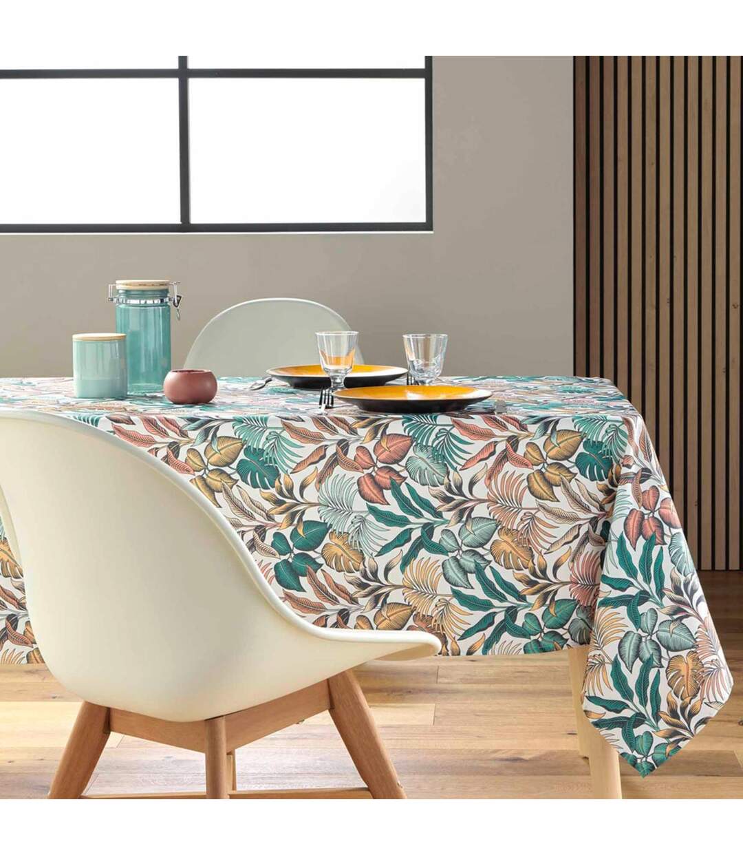 Nappe Antitache Imprimé Stylis 145x240cm Jaune-4