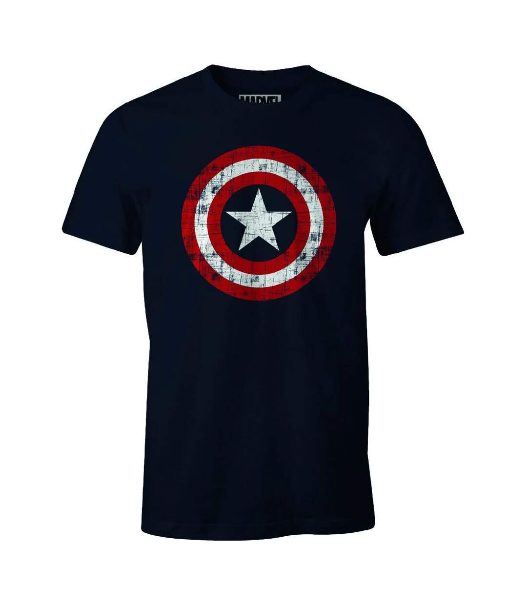 T-shirt Motif/style Logo Homme Bleu Marine Captain America-2