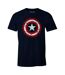 T-shirt Motif/style Logo Homme Bleu Marine Captain America-2