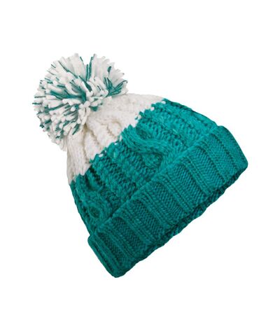 Unisex Adults Apres Cuffed Beanie Emerald Soft White Beechfield