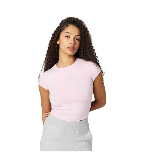 Womens/ladies Lettering Cropped Slim T-shirt Pink Jack Wills
