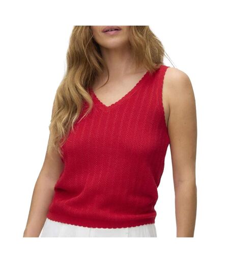 T-Shirt rouge femme vero moda pointelle