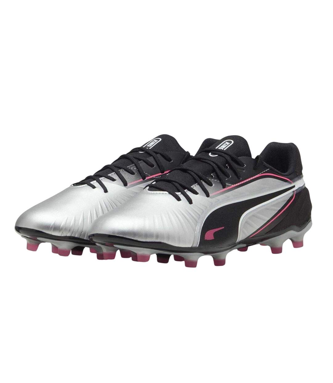 Mens King Match Firm Ground Football Boots Silver Black Puma-4