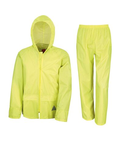 Mens Waterproof Jacket And Trousers Set Fluorescent Yellow Result