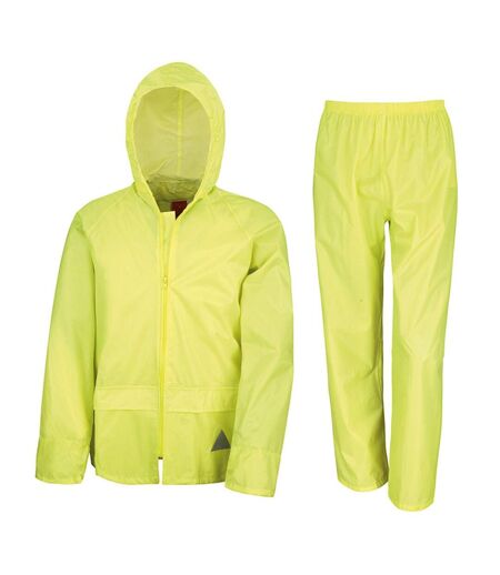 Mens Waterproof Jacket And Trousers Set Fluorescent Yellow Result