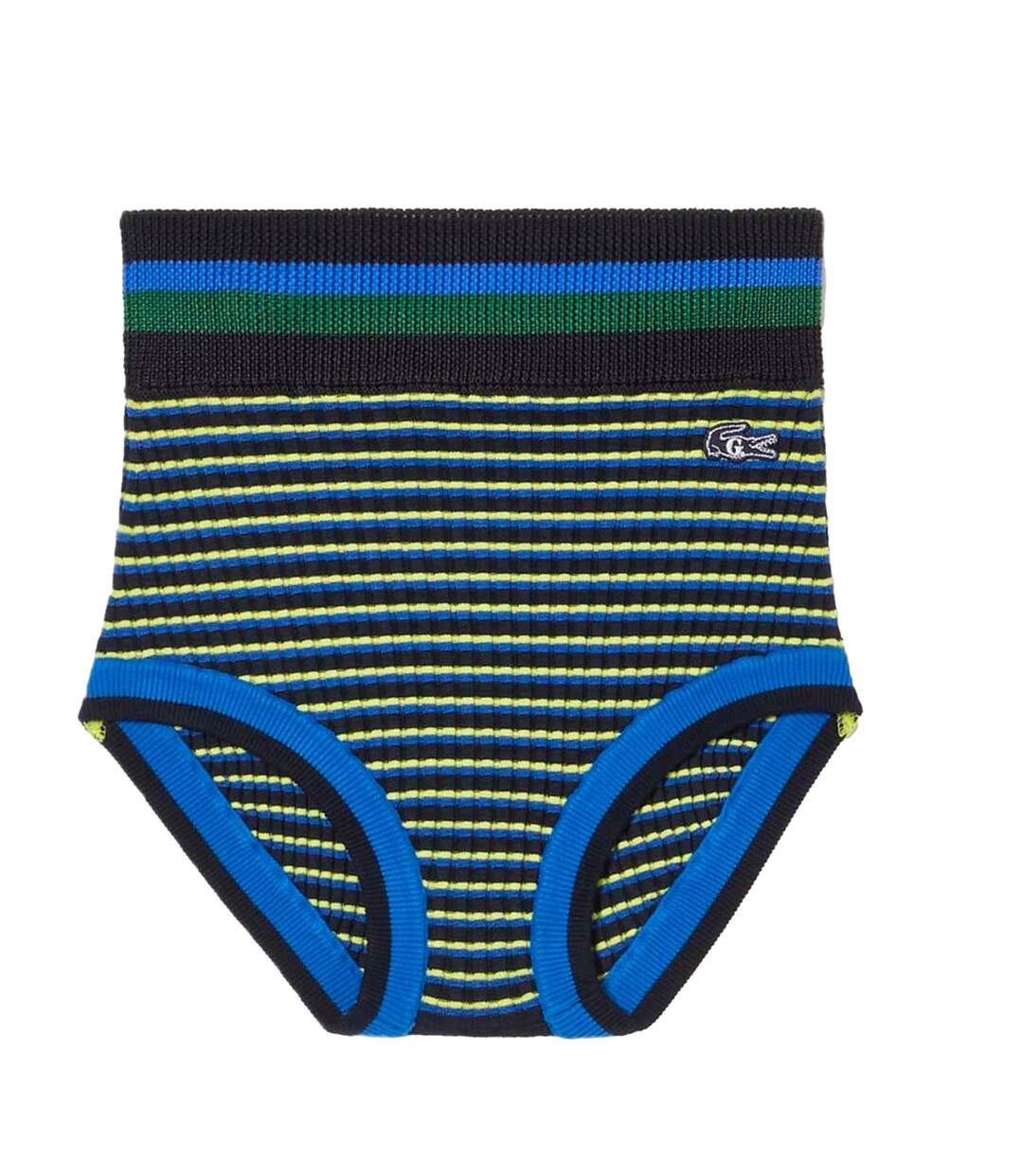 Womens/ladies Goop Rib Knit Shorts Blue Lacoste-1