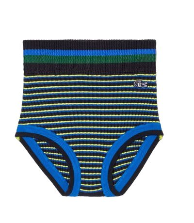 Womens/ladies Goop Rib Knit Shorts Blue Lacoste