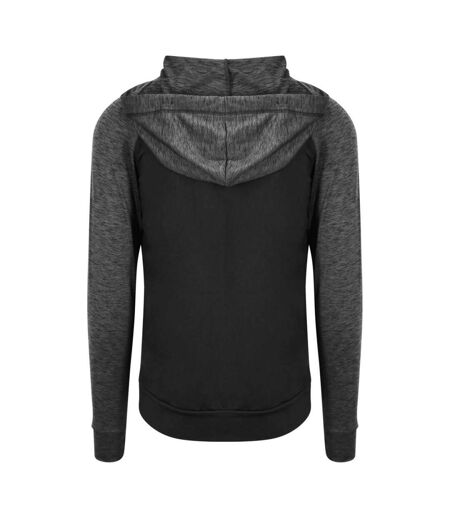 Veste À Capuche Motif/style Contrasté Homme Noir Anthracite Chiné Just Cool