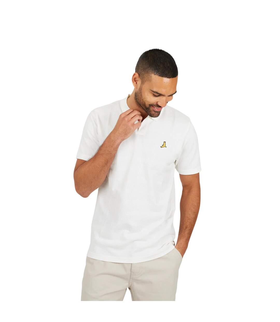 Mens Polo Shirt Off White Brave Soul-1