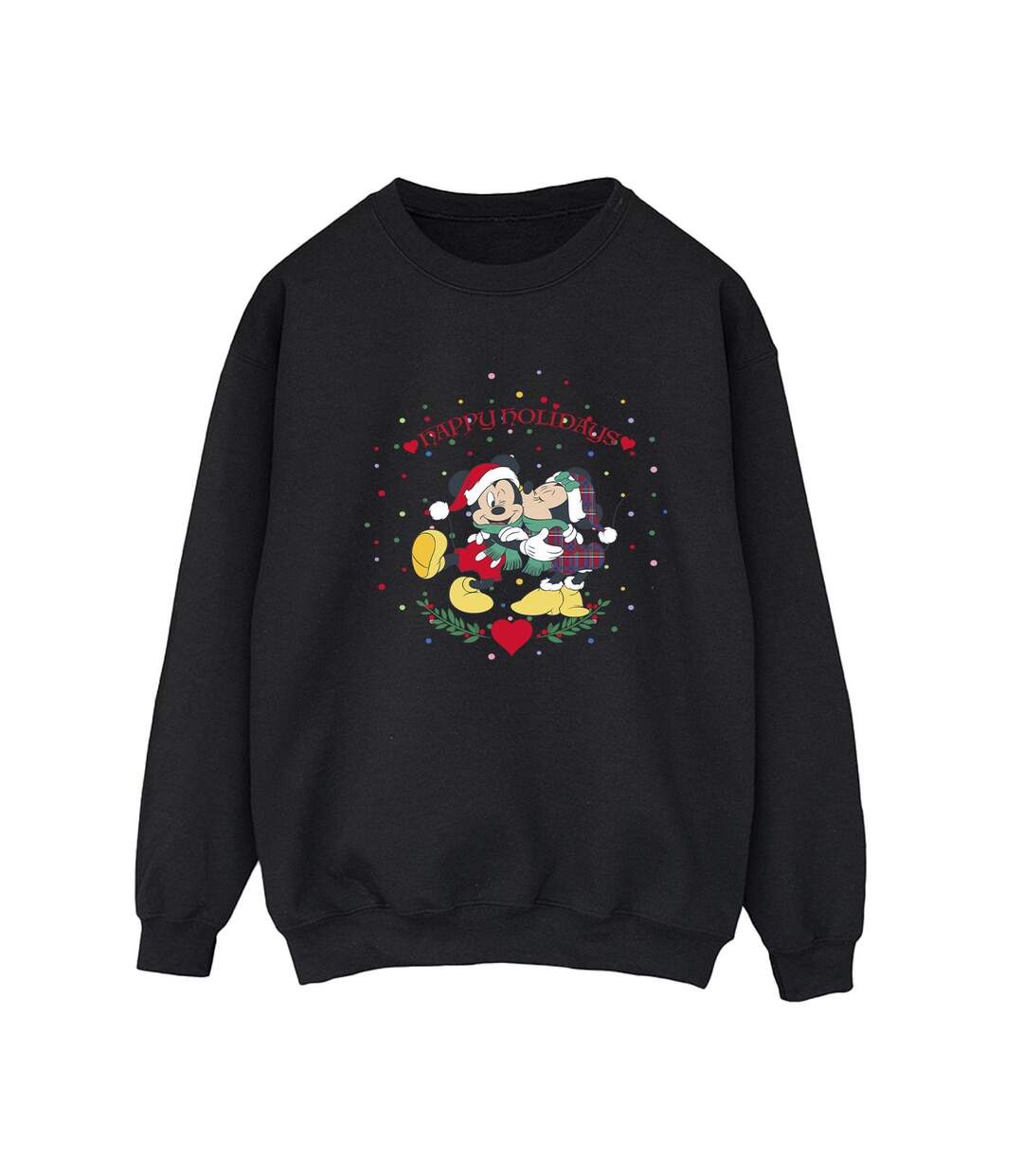 Disney Sweat-shirt de Noël Mickey Mouse Mickey Minnie Womens/Ladies (Noir) - UTBI28888-1