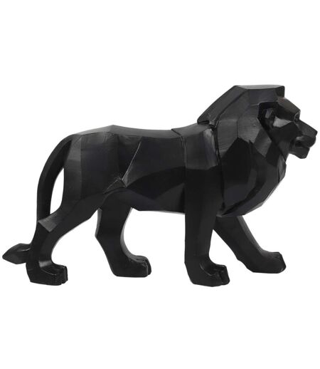Statuette Déco Lion Origami 33cm Noir