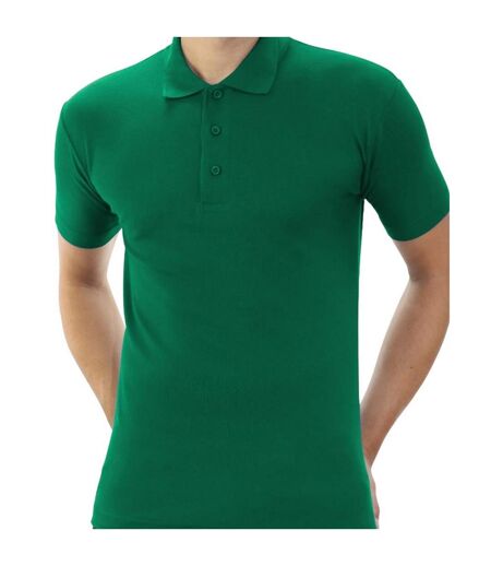 Polo manches courtes homme vert forêt Casual