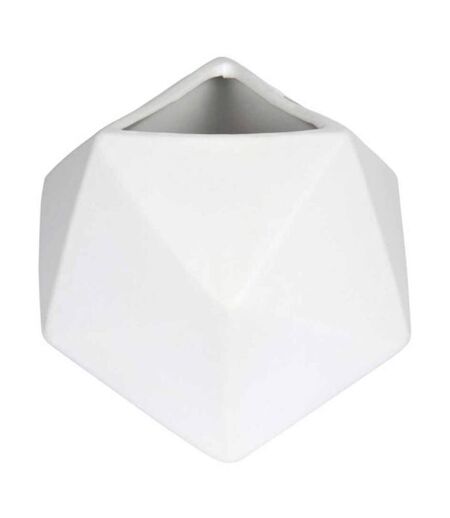 Vase Déco en Céramique Geometrik 19cm Blanc
