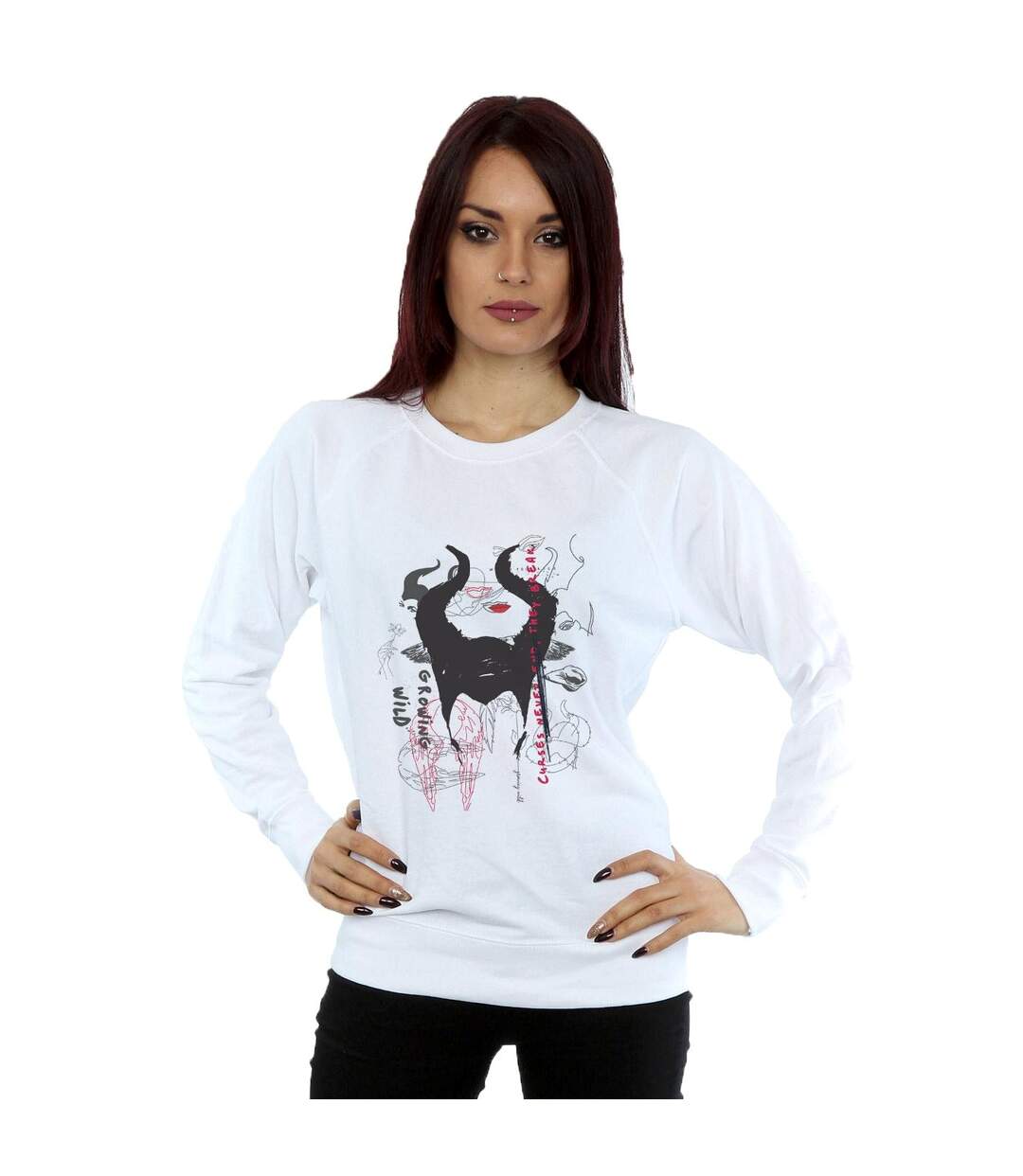 Disney Sweat Femme/Les femmes Maleficent Mistress Of Evil Growing Wild Horns Collage (Blanc) - UTBI26463-2