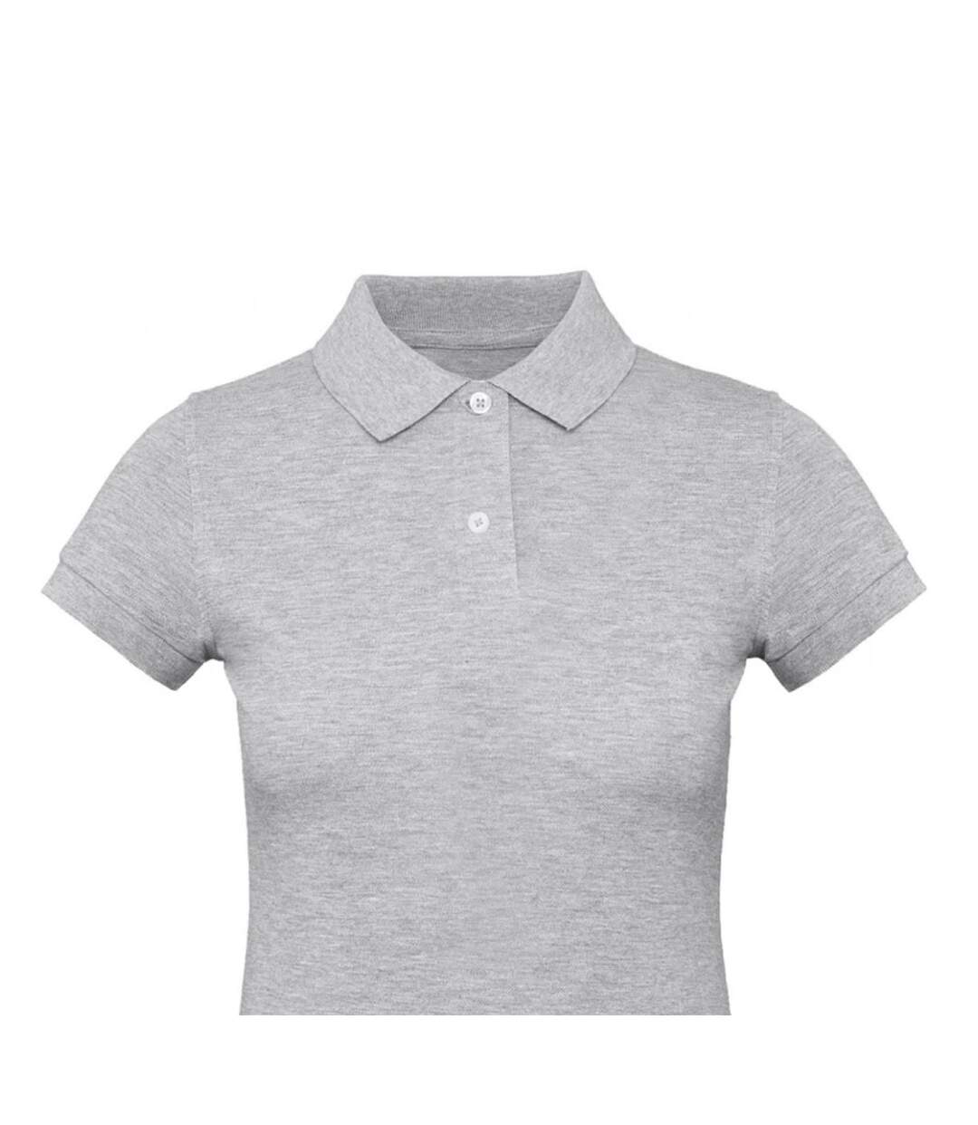 Womens/ladies Inspire Polo Shirt Heather Grey B&C-2