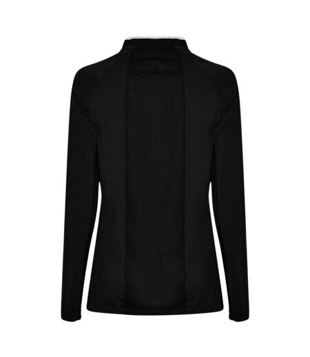 Polo Manches Longues Raglan Femme Noir Castore