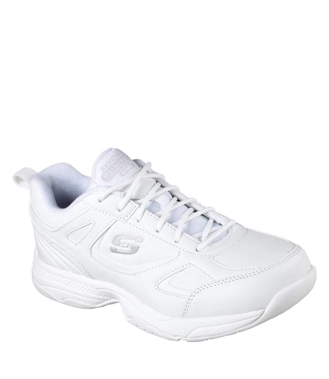 Womens/ladies dighton-bricelyn sr leather relaxed fit safety shoes white Skechers-1