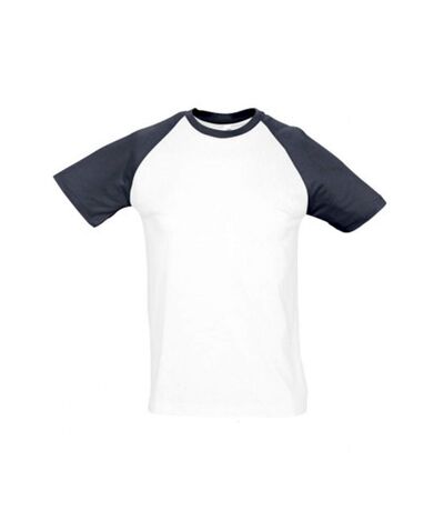 SOLS - T-shirt manches courtes FUNKY - Homme (Blanc/bleu marine) - UTPC300