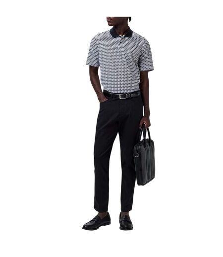 Mens Geometric Polo Shirt Black Ted Baker