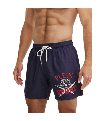 Short De Bain Motif/style Tigre Homme Bleu Marine Foncé Plein Sport