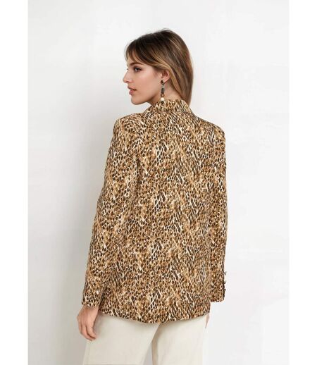 Veste imprimé arty, col tailleur